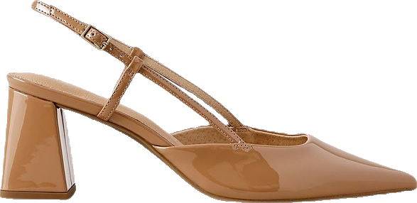 Heeled Shoe in Coffee Patent Leather