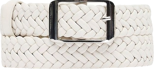 Yoki Woven Leather Belt in White