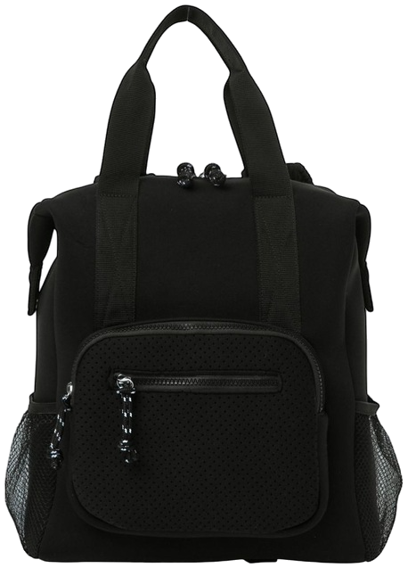 Capri Zip Top Backpack in Black