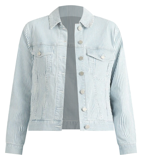 Khai Stripe Denim Jacket in Blue