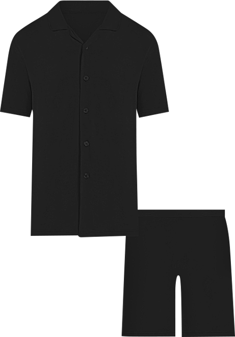Men's Short Sleeve Cooling Knit Pajama Short Set