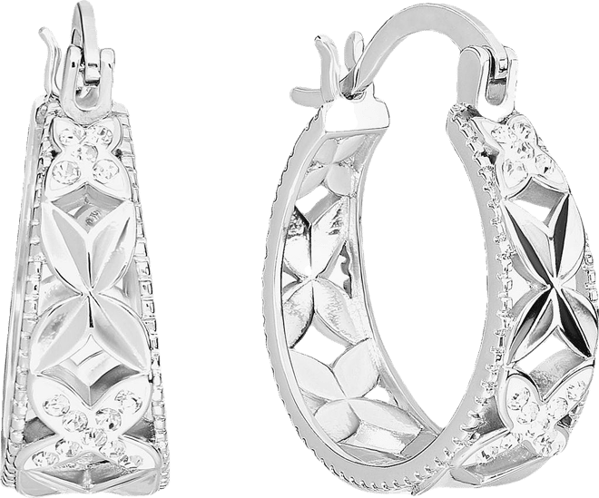 Sparkle Allure Womens Cubic Zirconia 23.3mm Hoop Earrings