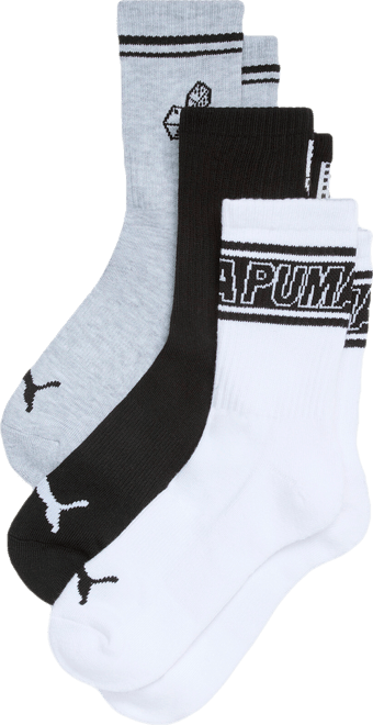 PUMA Women's Half-Terry Low Crew Length Socks (3 Pairs)