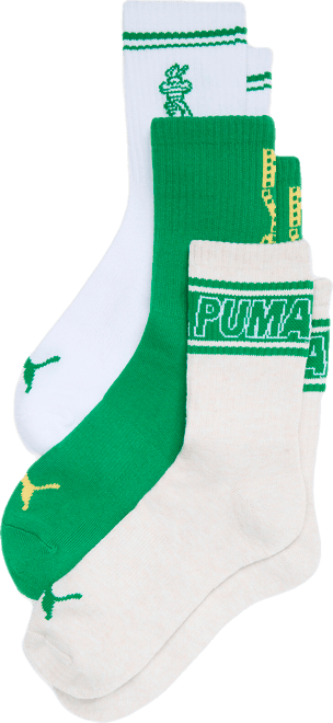 PUMA Women's Half-Terry Low Crew Length Socks (3 Pairs)