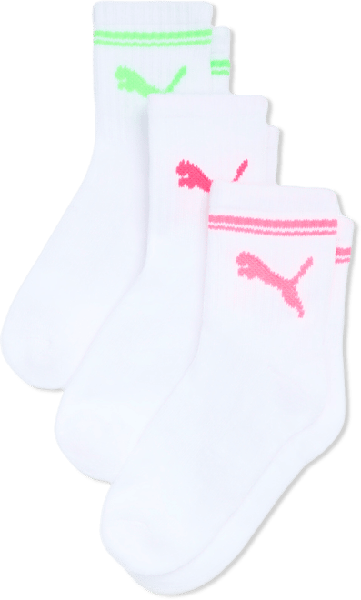 PUMA Big Kids' Half-Terry Low Crew Socks (3 Pairs)