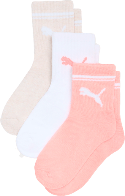 PUMA Big Kids' Half-Terry Low Crew Socks (3 Pairs)