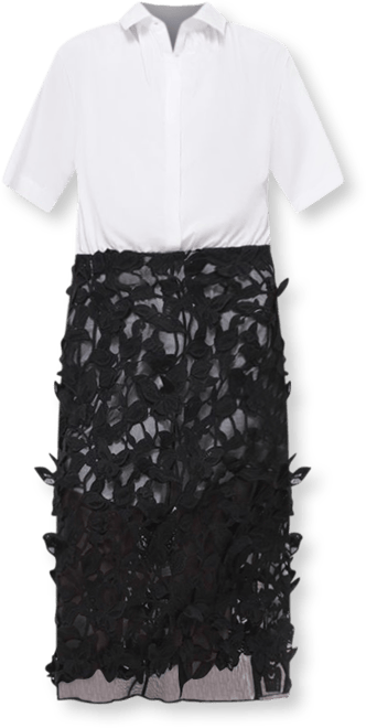 SIMKHAI Colette Appliqué Midi Combo Dress | Bloomingdale's