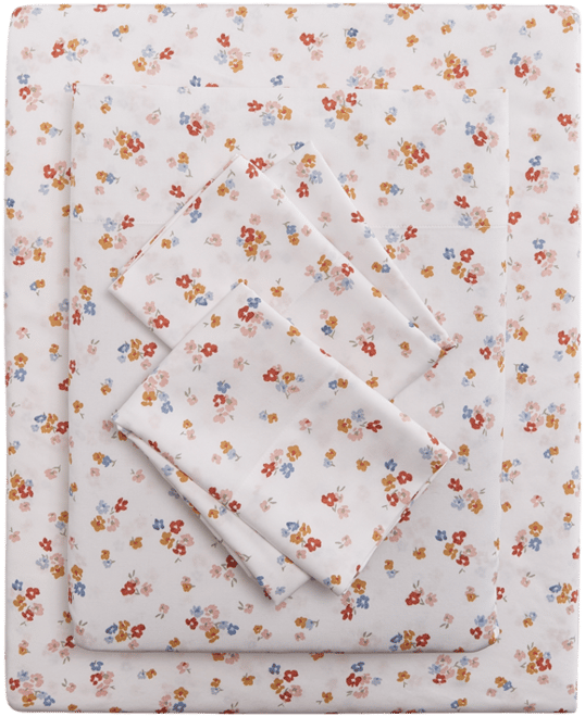 Printed Cotton Sateen 4-Pc. Sheet Set, King, Exclusively for Macy's