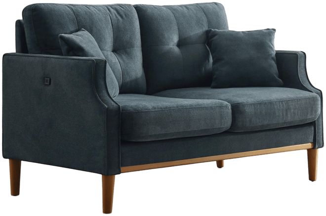 Living Space Sofa 2 Seater ,Loveseat With Waterproof Fabric Cream , Usb Charge