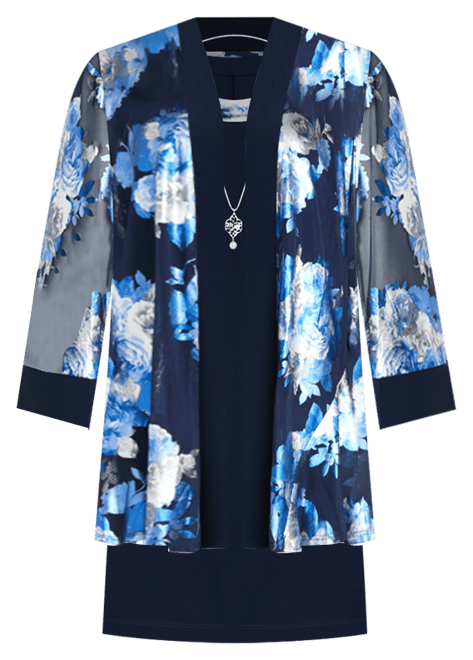 Women's 2-Pc. Metallic-Floral Jacket & Sheath Dress