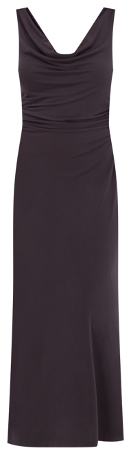 Women's Draped Cowlneck Sleeveless Maxi Dress