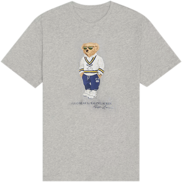 Polo Bear テニス Tシャツ グレー Vintage Men's Polo Ralph Lauren Grey Tennis Bear T-Shirt New