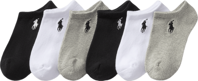 Little & Big Girls Performance Cushioned Solid Low-Cut Socks, 6-Pack