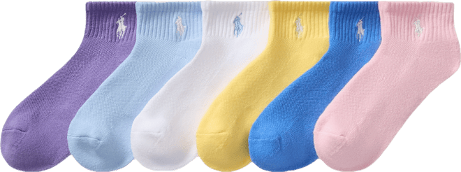 Little & Big Girls Sport Quarter Socks, 6-Pack