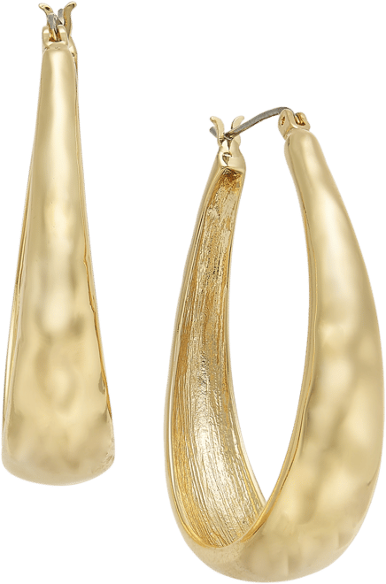 Hammered Oval Hoop Earrings, Exclusively at Macy's