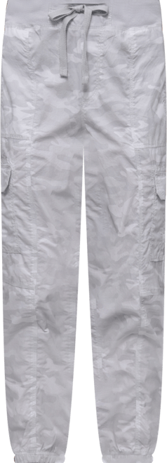 Sport Women's Cotton Ribbed-Waist Jogger Cargo Pants