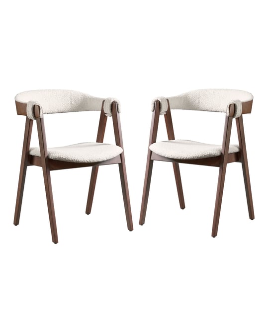 2-Pc. Pearlcrest Boucle Fabric Dining Chair Set