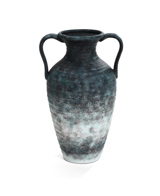 Mottled Gray Ceramic 18.5-Inch Tall Vase