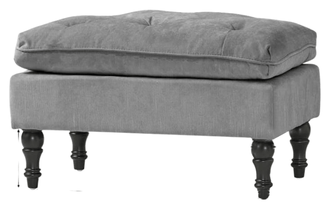 Plush Pillow Top Button-Tufted Ottoman, Upholstered Contemporary Footrest and Extra Seating-