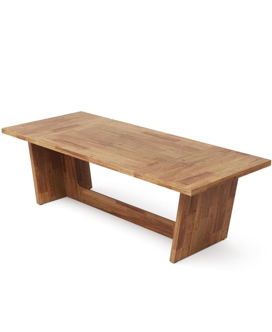 70.87-Inch Dining Room Table for 6-8 People, Rectangular Farmhouse Kitchen Table with Solid Pedestal