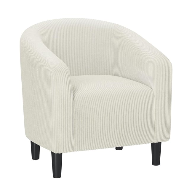 Corduroy Fabric Upholstered Accent Barrel Chair, Dark Green