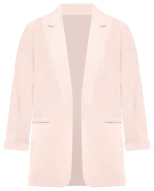 Women's Notched Collar Jacket with Rolled Sleeves