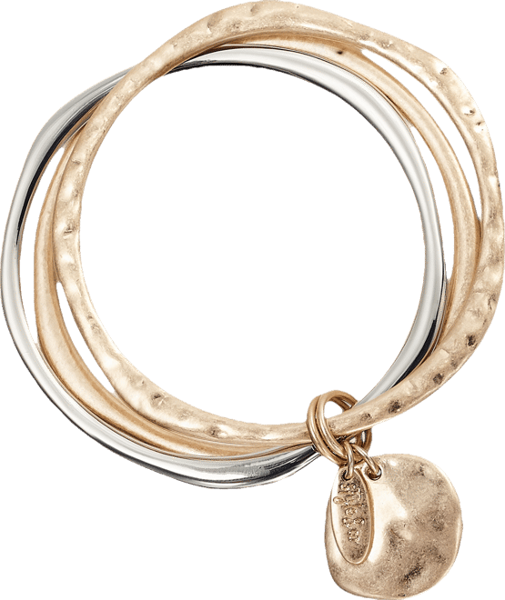 Two-Tone 3-Pc. Set Sculptural Bangle Bracelets, Exclusively at Macy's