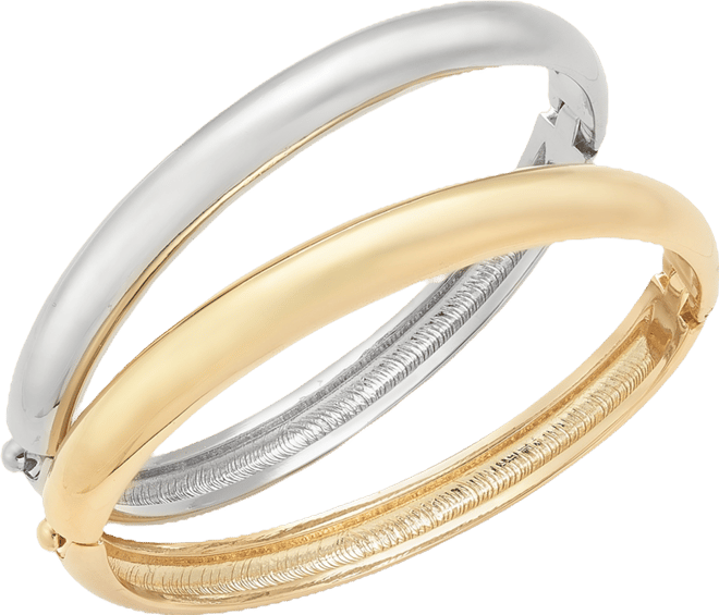 2-Pc. Two-Tone Bangle Bracelets, Exclusively at Macy's