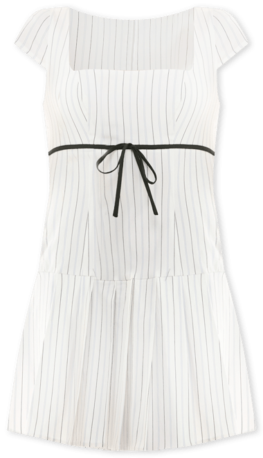 Juniors' Striped Pleated Mini Dress