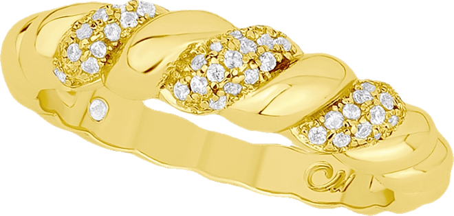 Cubic Zirconia Twisted Ring