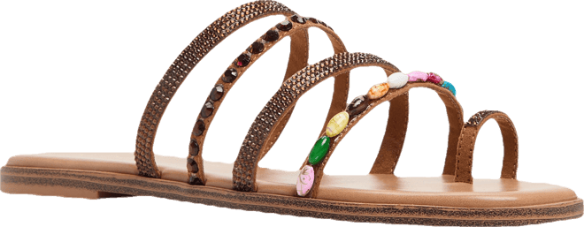 Women's Lindya Embellished Strappy Toe-Loop Flat Sandals