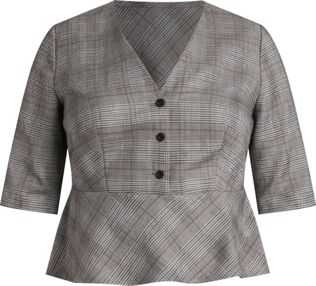Plus Size Women's Peplum Plaid Jacket