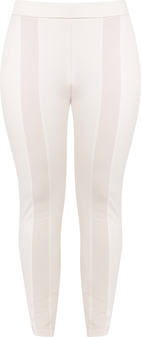 Plus Size Women's Stretch Sheer Panel Ponte Legging