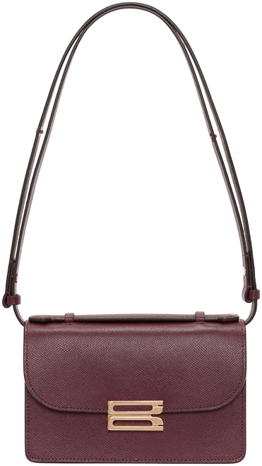Mini Dorian Bag In Burgundy Grained Leather