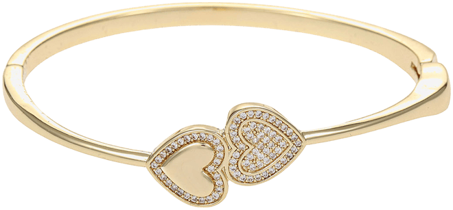 charming Heart bangle Black パメオポーズ Swarovski Hyperbola Bangle Infinity and Heart, White, Mixed