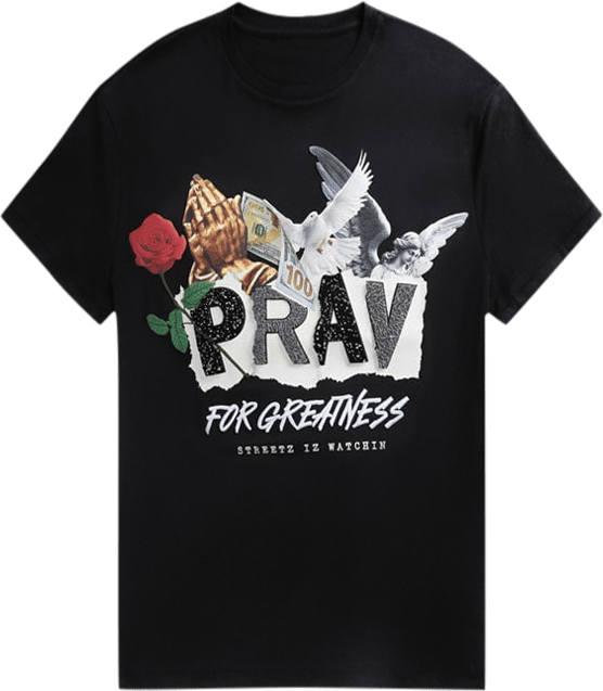 Shop STREETZ IS WATCHIN Pray For Greatness Tee SIW5181SN-BLK black