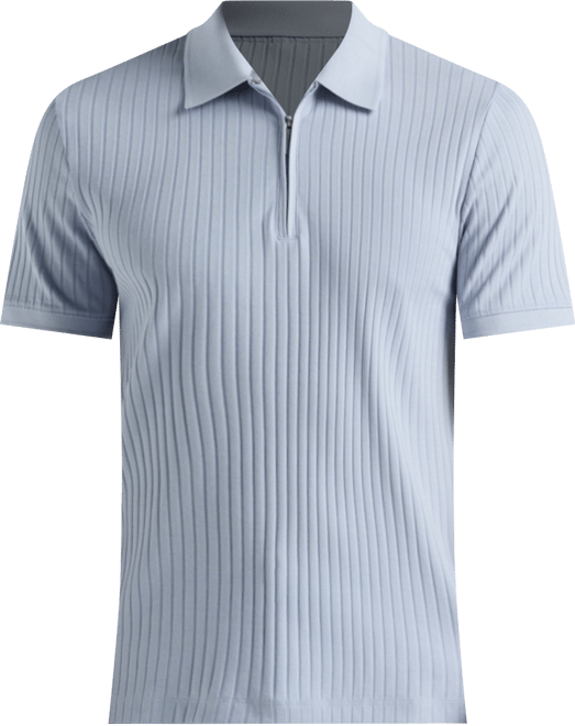 Men's Slim-Fit Ribbed-Knit 1/4-Zip Polo Shirt