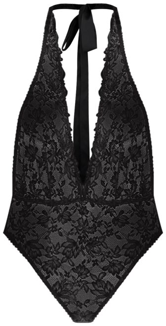 Women's Lace Halter Plunge-Neck Bodysuit, Exclusively at Macy's