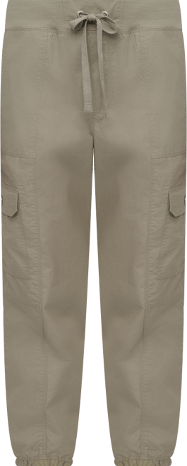 Sport Women's Cotton Ribbed-Waist Jogger Cargo Pants