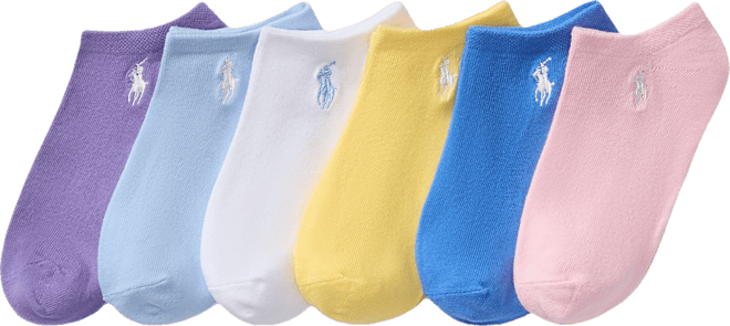 Little & Big Girls Classic Solid Low-Cut Socks, 6-Pack