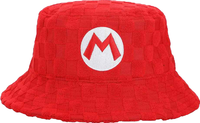 Men's Bros Luigi Logo Green Checkered Bucket Hat