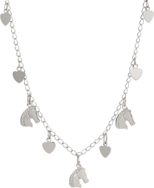 Silver-Tone Horse Heart Charm Necklace
