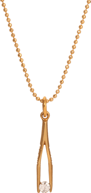 Crystal Small Tweezer Pendant Necklace