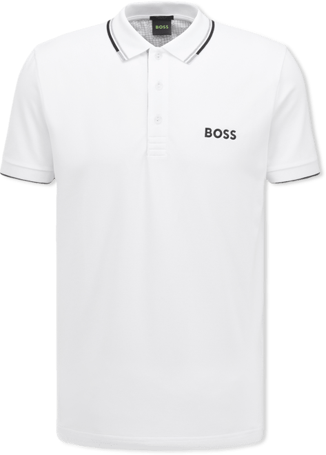 Boss by  Men's Contrast Logo Cotton-Blend Polo Shirt