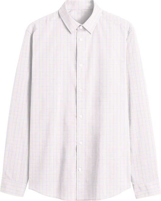 Men's Regular-Fit Non-Iron Spread Collar Tattersall Broadcloth Dress Shirt