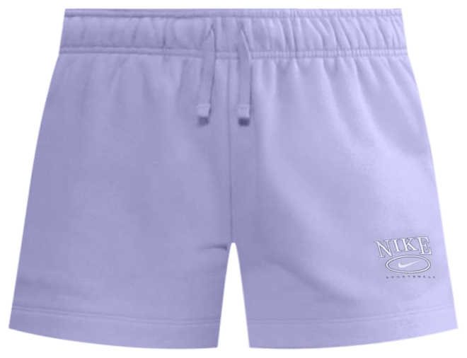 Nike Sportswear Club Fleece Shorts con gráfico de tiro medio de 10 cm para mujer (talla grande)