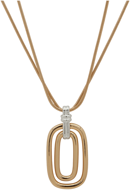 Two-Tone Snake Chain Pendant Necklace, 16" + 3" extender