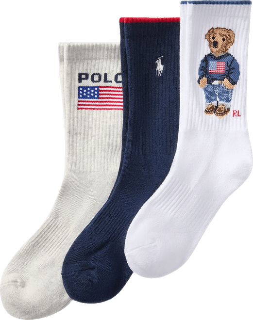 Core Flag Bear Socks, Pack of 3