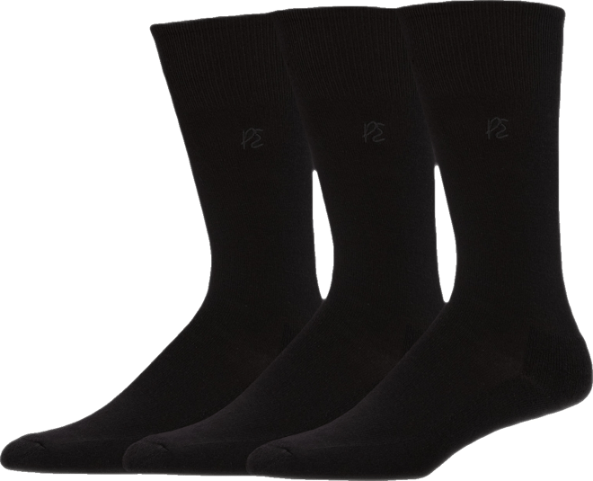Men's 3-Pk. Flat Knit Stretch Solid Crew Socks