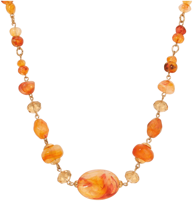Faux Amber Bead Necklace